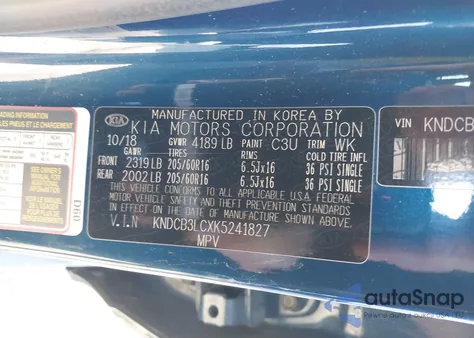 2019 Kia Niro Lx z USA, uszkodzony, nr VIN KNDCB3LCXK5241827